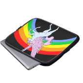 Corey Tiger 80er Unicorn Rainbow Laptopschutzhülle (Vorne Knopf)