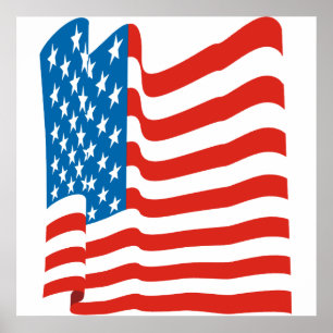 Corey Tiger 80er Vintag amerikanische Flagge Poster