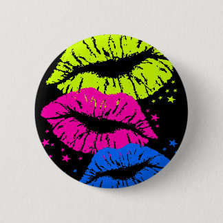 Corey Tiger 80er Vintag Lips & Stars Kisses Button