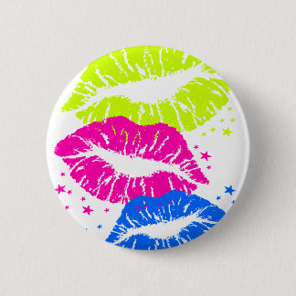 Corey Tiger 80er Vintag Lips & Stars Kisses Button