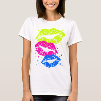 Corey Tiger 80er Vintag Lips & Stars Kisses T-Shirt