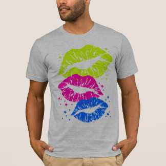 Corey Tiger 80er Vintag Lips & Stars Kisses T-Shirt