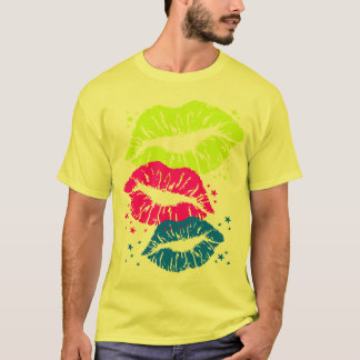 Corey Tiger 80er Vintag Lips & Stars Kisses T-Shirt