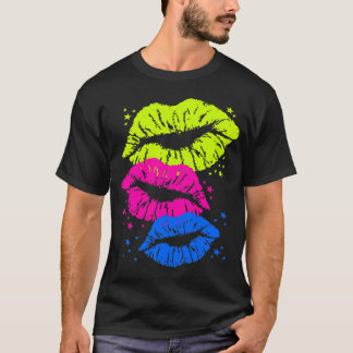 Corey Tiger 80er Vintag Lips & Stars Kisses T-Shirt