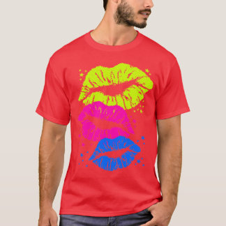 Corey Tiger 80er Vintag Lips & Stars Kisses T-Shirt