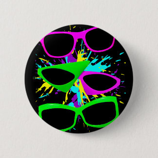 Corey Tiger 80er Vintag Neon Sonnenbrille Spritzer Button