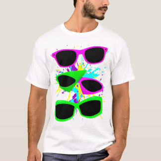 Corey Tiger 80er Vintag Neon Sonnenbrille Spritzer T-Shirt