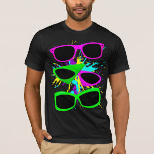 Corey Tiger 80er Vintag Neon Sunglasses Spritzer T-Shirt