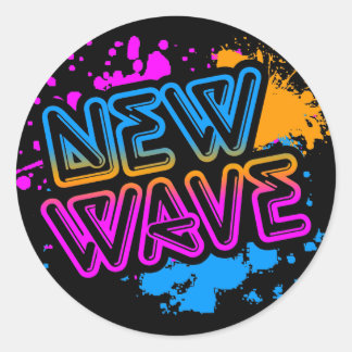 Corey Tiger 80er Vintag New Wave Neon Spritzer Runder Aufkleber