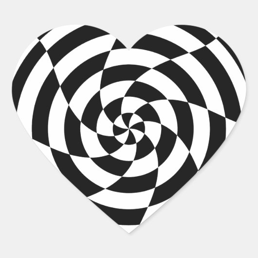 Corey Tiger 80er Vintag Op Art Herz-Aufkleber (Vorderseite)