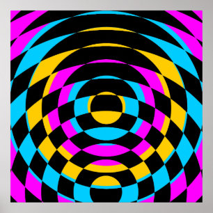 Corey Tiger 80er Vintag Op Art Poster