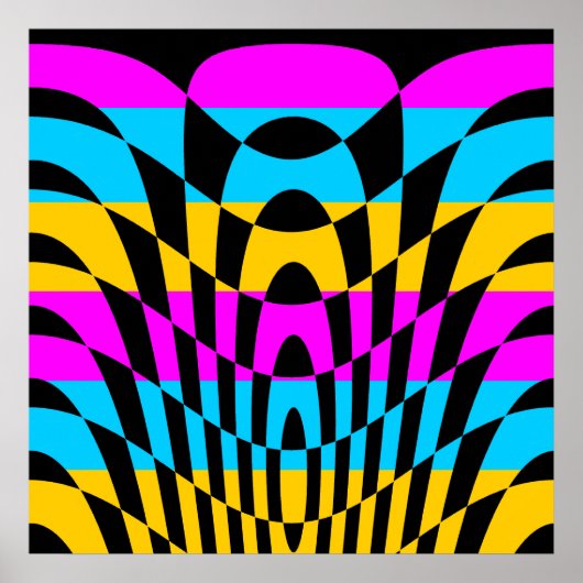 Corey Tiger 80er Vintag Op Art Poster (Vorne)