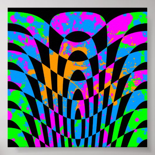 Corey Tiger 80er Vintag Op Art Poster (Vorne)