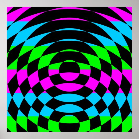 Corey Tiger 80er Vintag Op Art Poster (Vorne)