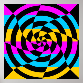 Corey Tiger 80er Vintag Op Art Poster