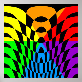 Corey Tiger 80er Vintag Op Art Poster
