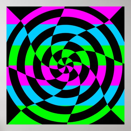 Corey Tiger 80er Vintag Op Art Poster (Vorne)
