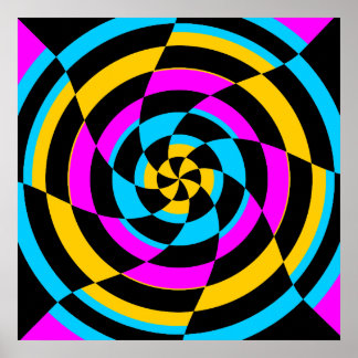 Corey Tiger 80er Vintag Op Art Poster