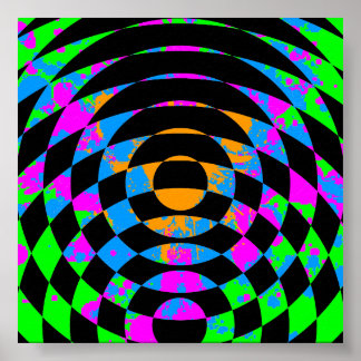 Corey Tiger 80er Vintag Op Art Poster