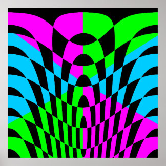 Corey Tiger 80er Vintag Op Art Poster