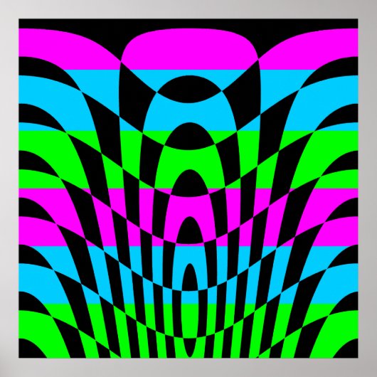 Corey Tiger 80er Vintag Op Art Poster (Vorne)