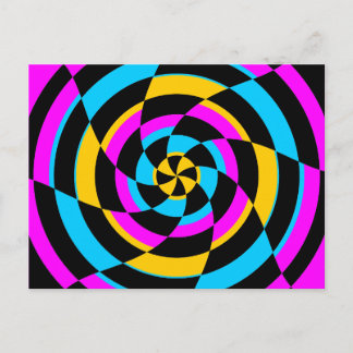 Corey Tiger 80er Vintag Op Art Postkarte