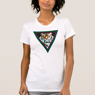 Corey Tiger 80er Vintag Tiger Face Neondreiecke T-Shirt