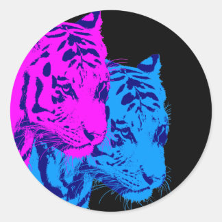Corey Tiger 80er Vintag Twin Tigers Runder Aufkleber
