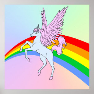 Corey Tiger 80er Vintage Einhorn Regenbogen Poster