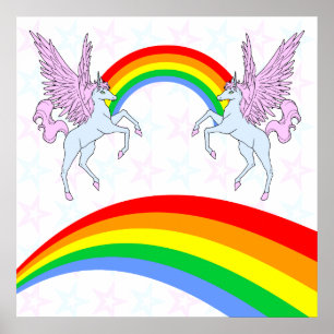 Corey Tiger 80er Vintage Einhörner Regenbögen Ster Poster