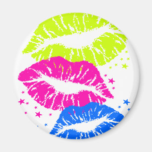 Corey Tiger 80er Vintage Lippen & Sterne Küsse Magnet