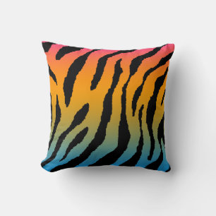 Corey Tiger 80er Vintage Neon-Tierstreifen Kissen