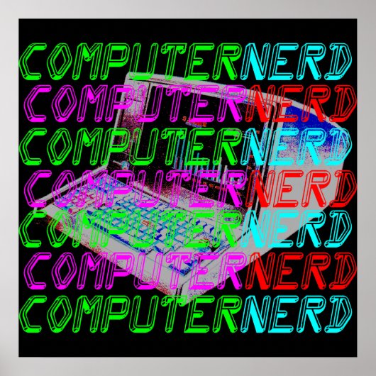 Corey Tiger 80er Vintage Style Computer Nerd Poster (Vorne)
