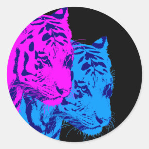 Corey Tiger 80er Vintage Twin Tigers Runder Aufkleber