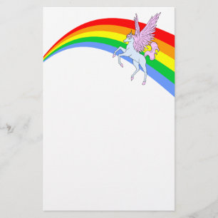 Corey Tiger-80er Vintager Unicorn-Regenbogen Briefpapier