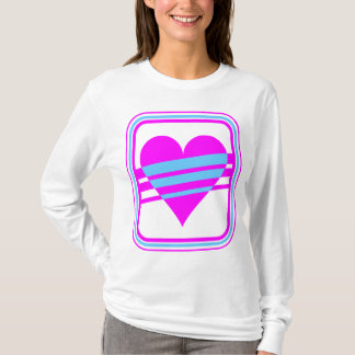 Corey Tiger 80er Vintages Herz und Streifen T-Shirt