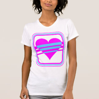 Corey Tiger 80er Vintages Herz und Streifen T-Shirt
