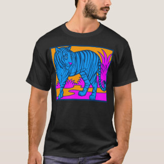 COREY TIGER 80's BLAUE TIGER SCENE T-Shirt