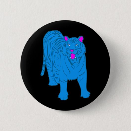 COREY TIGER 80's BLAUE TIGER STEHEND Button (Vorderseite)