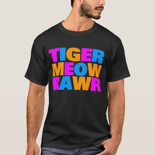 COREY TIGER 80's MULTI MEOW RAWR T-Shirt (Vorderseite)