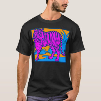 COREY TIGER 80's PINK TIGER SCENE T-Shirt