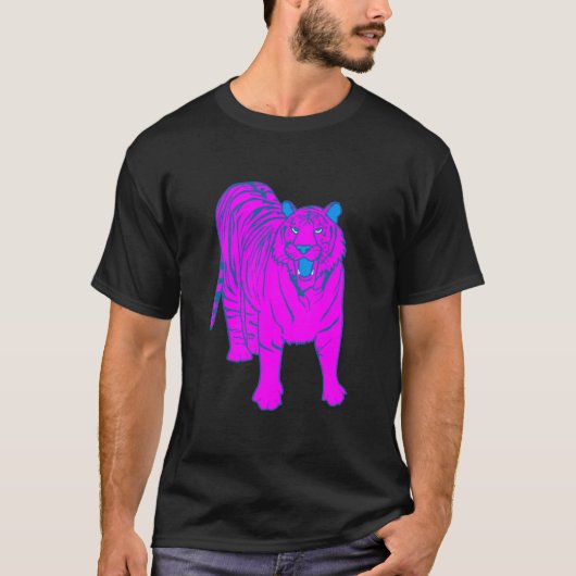 COREY TIGER 80's PINK TIGER STEHEND T-Shirt (Vorderseite)