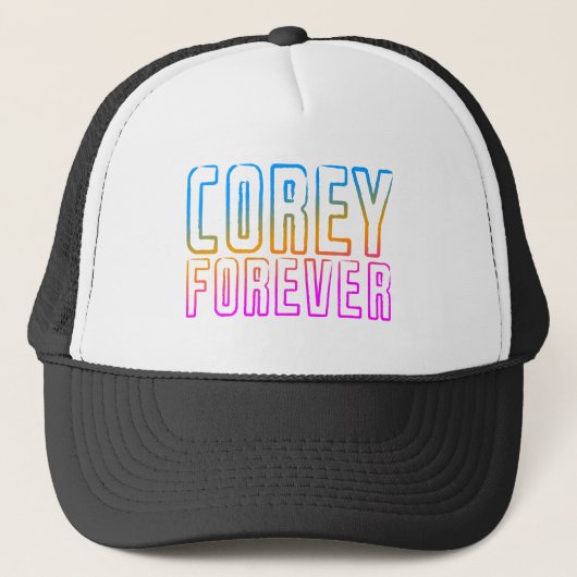 COREY TIGER 80's Retro COREY FOREVER Truckerkappe (Vorderseite)