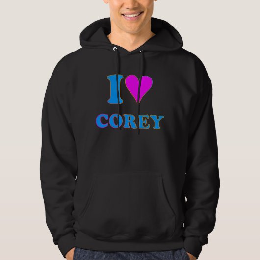 COREY TIGER 80's RETRO I LIEBE COREY Hoodie (Vorderseite)
