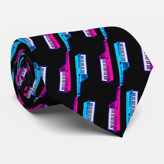 Corey Tiger 80's Retro Keytar Krawatte (Gerollt)