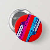 Corey Tiger 80's Retro Keytar Pink & Blue Button (Vorne & Hinten)