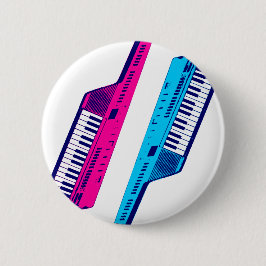 Corey Tiger 80's Retro Keytar Pink & Blue Button