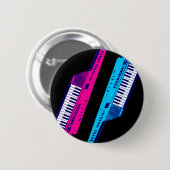 Corey Tiger 80's Retro Keytar Pink & Blue Button (Vorne & Hinten)