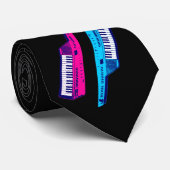 Corey Tiger 80's Retro Keytar Pink & Blue Krawatte (Gerollt)
