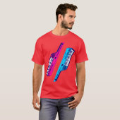 Corey Tiger 80's Retro Keytar Pink & Blue T-Shirt (Vorne ganz)